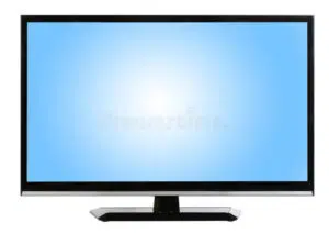 aparelho de televisao moderno isolado no fundo branco 52522053 - Assistência Técnica M.E.C.A. Fix - Barra da Tijuca